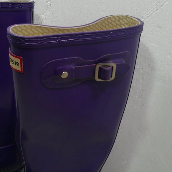 Hunter Purple Rain Tall Rubber Waterproof Puddle Stomping Rain Boots Size 5 M - Picture 9 of 10